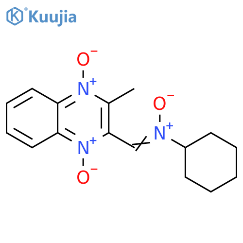 Cyclohexanamine, N-[(3-methyl-1,4-dioxido-2-quinoxalinyl)methylene]-,N-oxide structure