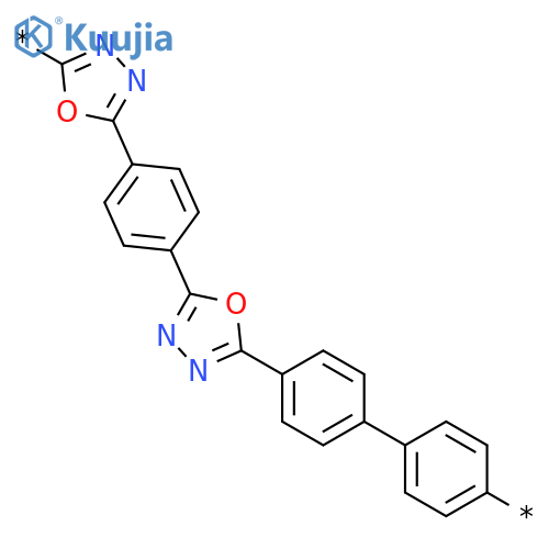 Poly(1,3,4-oxadiazole-2,5-diyl-1,4-phenylene-1,3,4-oxadiazole-2,5-diyl[1,1'-biphenyl]-4,4'-diyl) structure