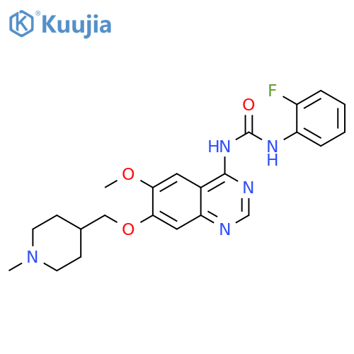 Urea,N-(2-fluorophenyl)-N'-[6-methoxy-7-[(1-methyl-4-piperidinyl)methoxy]-4-quinazolinyl]- structure