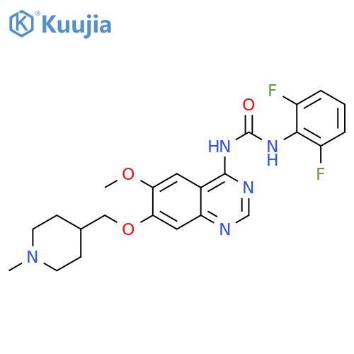 Urea,N-(2,6-difluorophenyl)-N'-[6-methoxy-7-[(1-methyl-4-piperidinyl)methoxy]-4-quinazolinyl]- structure