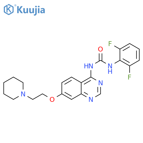 Urea,N-(2,6-difluorophenyl)-N'-[7-[2-(1-piperidinyl)ethoxy]-4-quinazolinyl]- structure