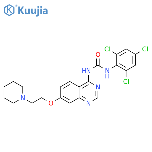 Urea,N-[7-[2-(1-piperidinyl)ethoxy]-4-quinazolinyl]-N'-(2,4,6-trichlorophenyl)- structure