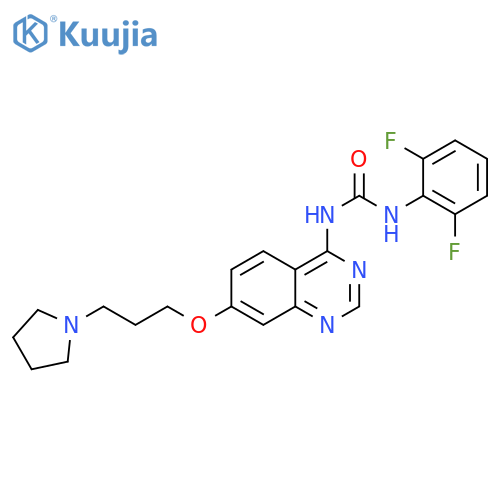 Urea,N-(2,6-difluorophenyl)-N'-[7-[3-(1-pyrrolidinyl)propoxy]-4-quinazolinyl]- structure