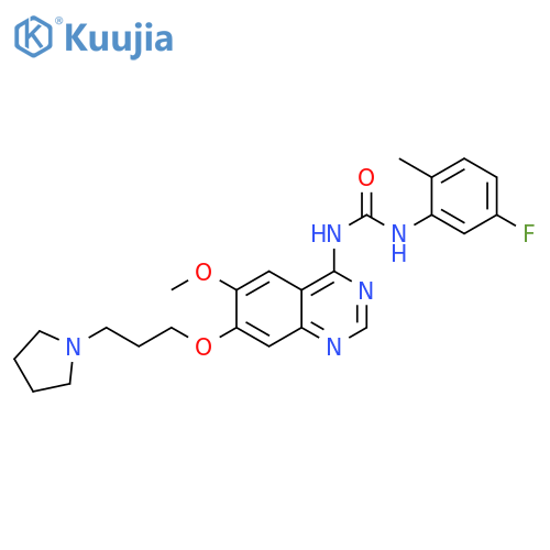 Urea,N-(5-fluoro-2-methylphenyl)-N'-[6-methoxy-7-[3-(1-pyrrolidinyl)propoxy]-4-quinazolinyl]- structure