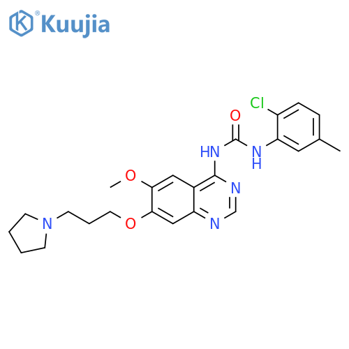 Urea,N-(2-chloro-5-methylphenyl)-N'-[6-methoxy-7-[3-(1-pyrrolidinyl)propoxy]-4-quinazolinyl]- structure