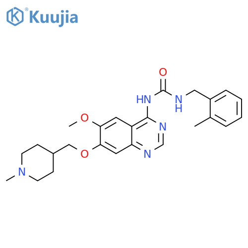 Urea,N-[6-methoxy-7-[(1-methyl-4-piperidinyl)methoxy]-4-quinazolinyl]-N'-[(2-methylphenyl)methyl]- structure