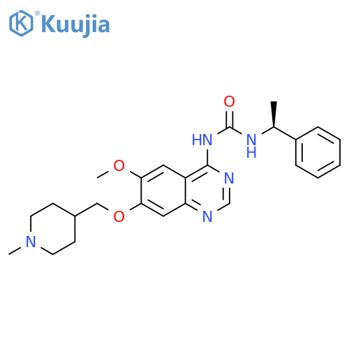 Urea,N-[6-methoxy-7-[(1-methyl-4-piperidinyl)methoxy]-4-quinazolinyl]-N'-[(1S)-1-phenylethyl]- structure
