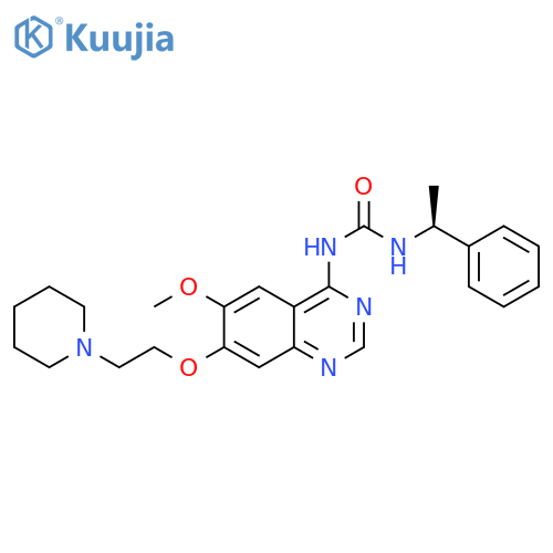 Urea,N-[6-methoxy-7-[2-(1-piperidinyl)ethoxy]-4-quinazolinyl]-N'-[(1S)-1-phenylethyl]- structure