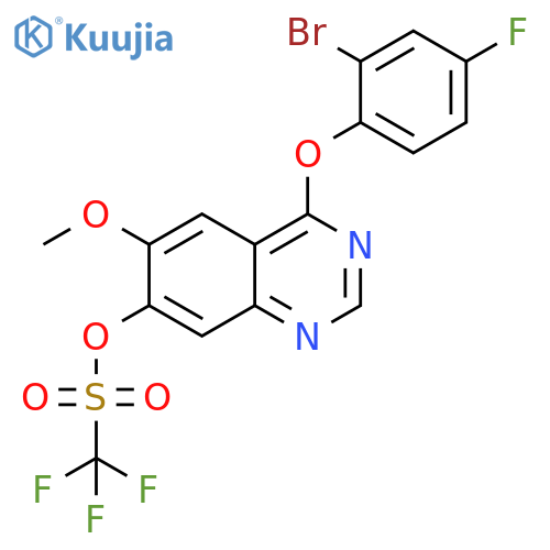 Methanesulfonic acid, 1,1,1-trifluoro-, 4-(2-bromo-4-fluorophenoxy)-6-methoxy-7-quinazolinyl ester structure