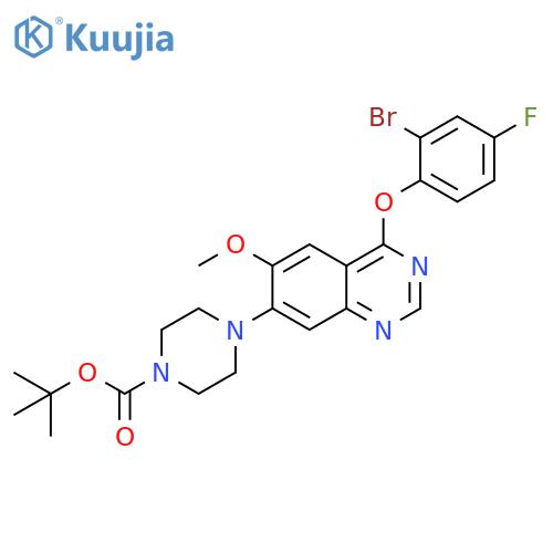 1-Piperazinecarboxylic acid, 4-[4-(2-bromo-4-fluorophenoxy)-6-methoxy-7-quinazolinyl]-, 1,1-dimethylethyl ester structure