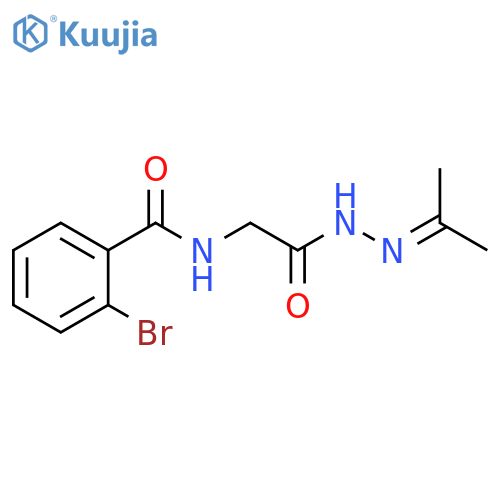 2-bromo-N-{N'-(propan-2-ylidene)hydrazinecarbonylmethyl}benzamide structure