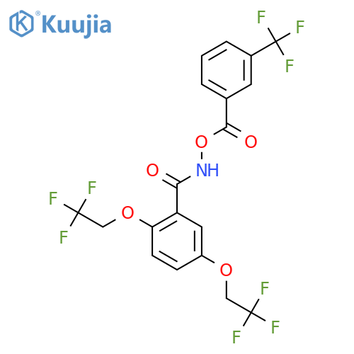 2,5-Bis(2,2,2-trifluoroethoxy)-N-{[3-(trifluoromethyl)benzoyl]oxy}benzenecarboxamide structure