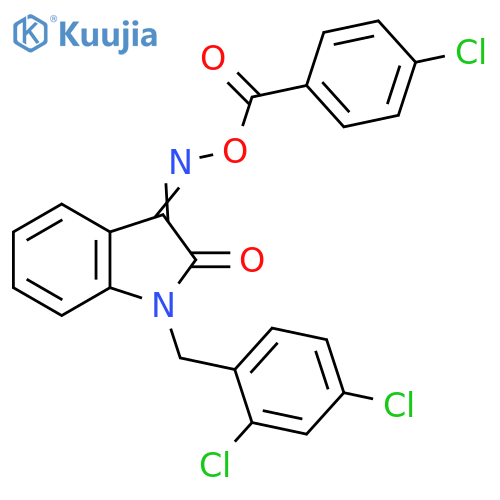 3-([(4-CHLOROBENZOYL)OXY]IMINO)-1-(2,4-DICHLOROBENZYL)-1,3-DIHYDRO-2H-INDOL-2-ONE structure