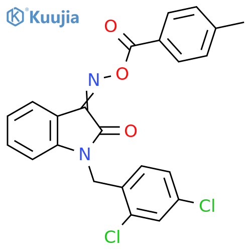 1-(2,4-DICHLOROBENZYL)-3-([(4-METHYLBENZOYL)OXY]IMINO)-1,3-DIHYDRO-2H-INDOL-2-ONE structure