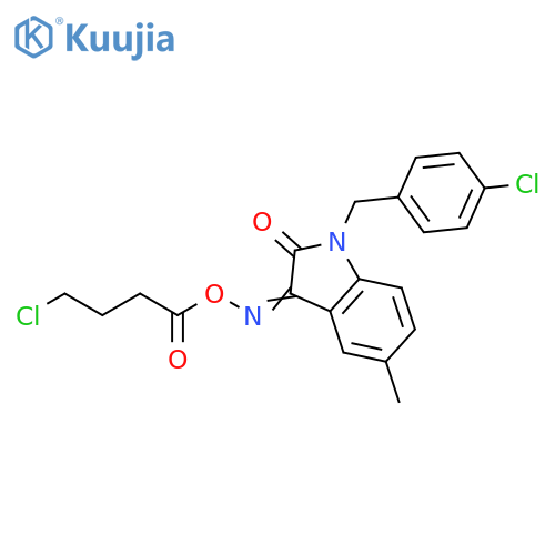 1-(4-CHLOROBENZYL)-3-([(4-CHLOROBUTANOYL)OXY]IMINO)-5-METHYL-1,3-DIHYDRO-2H-INDOL-2-ONE structure