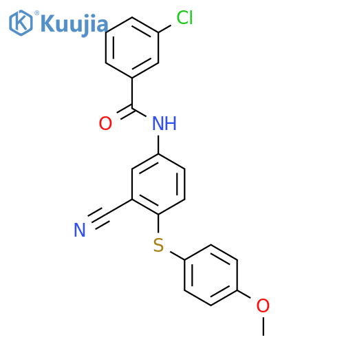 3-Chloro-N-{3-cyano-4-[(4-methoxyphenyl)sulfanyl]phenyl}benzenecarboxamide structure