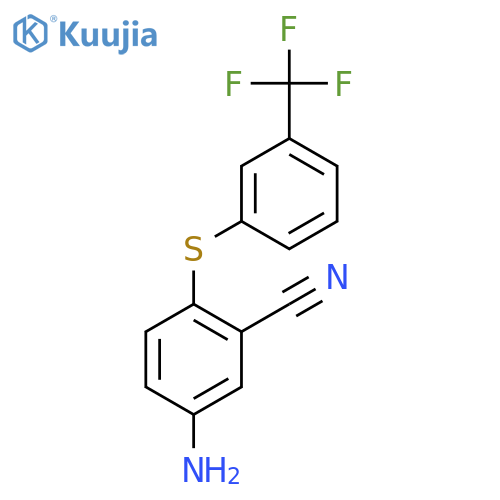 5-Amino-2-{3-(trifluoromethyl)phenyl-sulfanyl}benzenecarbonitrile structure