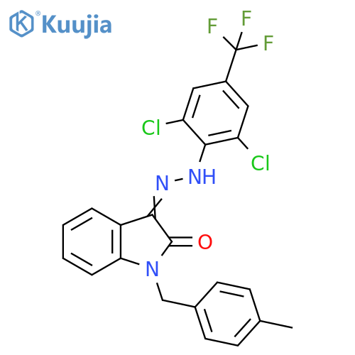 1-(4-METHYLBENZYL)-1H-INDOLE-2,3-DIONE 3-(N-[2,6-DICHLORO-4-(TRIFLUOROMETHYL)PHENYL]HYDRAZONE) structure