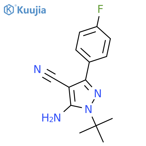 5-Amino-1-(tert-butyl)-3-(4-fluorophenyl)-1H-pyrazole-4-carbonitrile structure