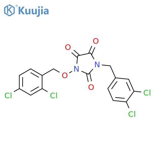 1-(3,4-DICHLOROBENZYL)-3-[(2,4-DICHLOROBENZYL)OXY]-1H-IMIDAZOLE-2,4,5(3H)-TRIONE structure