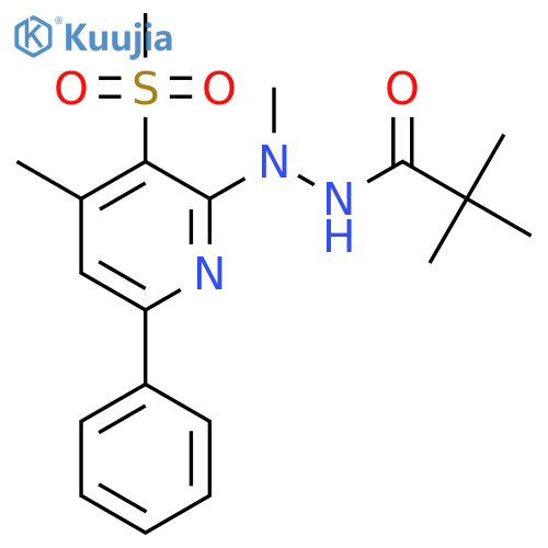 N',2,2-Trimethyl-N'-[4-methyl-3-(methylsulfonyl)-6-phenyl-2-pyridinyl]propanohydrazide structure