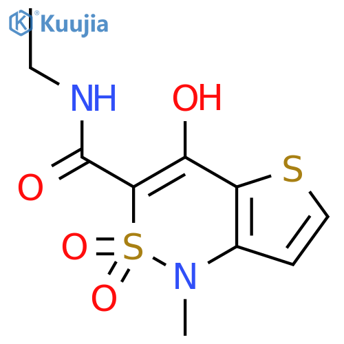 (3Z)-3-[Ethylamino(hydroxy)methylidene]-1-methyl-2,2-dioxothieno[3,2-c]thiazin-4-one structure