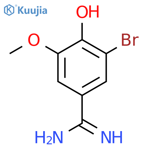 3-bromo-4-hydroxy-5-methoxybenzene-1-carboximidamide structure