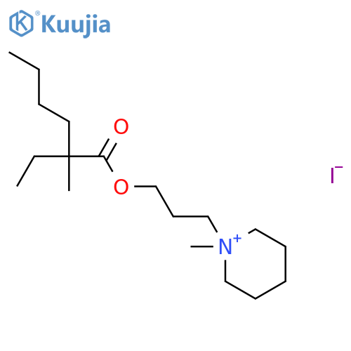 Piperidinium,1-[3-[(2-ethyl-2-methyl-1-oxohexyl)oxy]propyl]-1-methyl-, iodide (1:1) structure