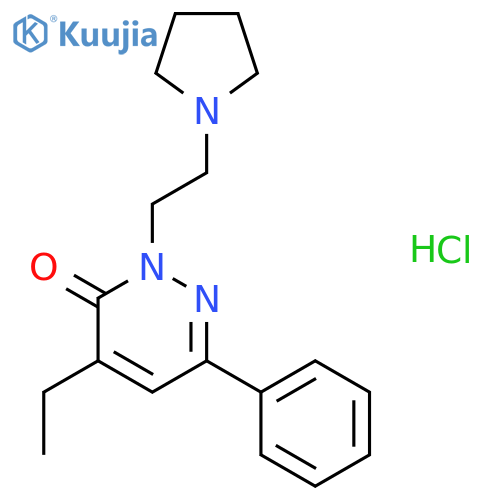 3(2H)-Pyridazinone,4-ethyl-6-phenyl-2-[2-(1-pyrrolidinyl)ethyl]-, hydrochloride (1:1) structure