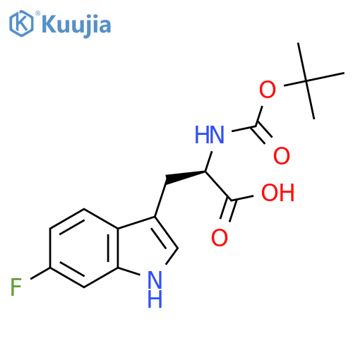 (2R)-3-(6-Fluoro-1H-indol-3-yl)-2-[(2-methylpropan-2-yl)oxycarbonylamino]propanoic acid structure