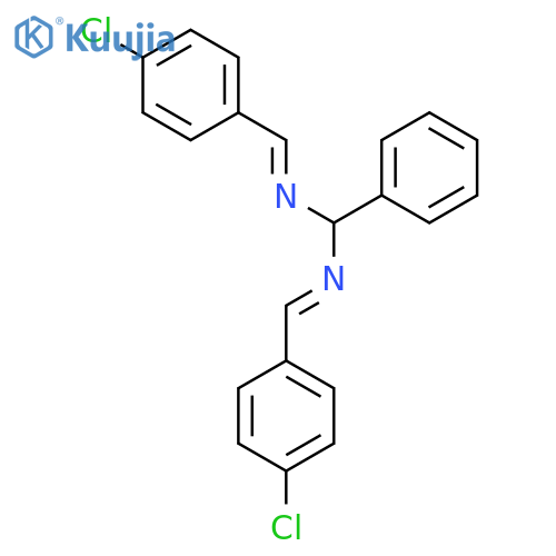 N,N'-Bis-(4-chlorobenzylidene)-C-phenylmethanediamine structure