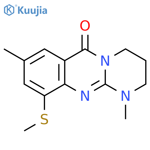 6H-Pyrimido[2,1-b]quinazolin-6-one, 1,2,3,4-tetrahydro-1,8-dimethyl-10-(methylthio)- structure