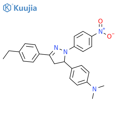 <br>4-[3-(4-ethylphenyl)-1-(4-nitrophenyl)-4,5-dihydro-1H-pyrazol-5-yl]-N,N-dim ethylaniline structure
