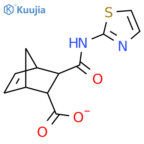 Bicyclo[2.2.1]hept-5-ene-2-carboxylicacid, 3-[(2-thiazolylamino)carbonyl]- structure