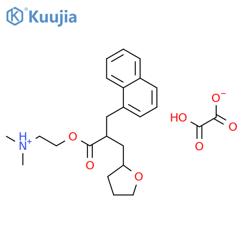 dimethyl-[2-[2-(naphthalen-1-ylmethyl)-3-(oxolan-2-yl)propanoyl]oxyethyl]azanium; 2-hydroxy-2-oxo-acetate structure