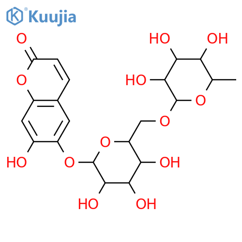 2H-1-Benzopyran-2-one,6-[[6-O-(6-deoxy-a-L-mannopyranosyl)-b-D-glucopyranosyl]oxy]-7-hydroxy- structure