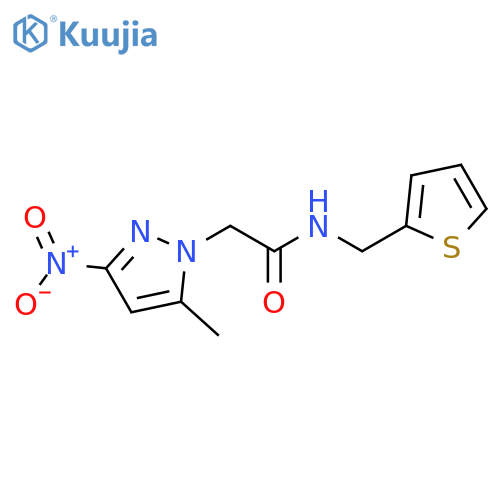 2-(5-methyl-3-nitro-1H-pyrazol-1-yl)-N-(thiophen-2-yl)methylacetamide structure