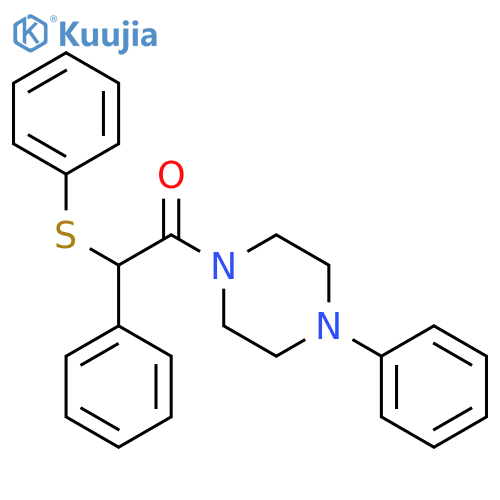 1-phenyl-4-[phenyl(phenylsulfanyl)acetyl]piperazine structure
