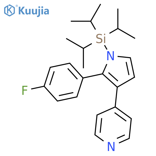 Pyridine, 4-[2-(4-fluorophenyl)-1-[tris(1-methylethyl)silyl]-1H-pyrrol-3-yl]- structure