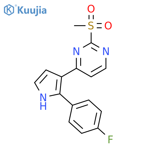 Pyrimidine, 4-[2-(4-fluorophenyl)-1H-pyrrol-3-yl]-2-(methylsulfonyl)- structure