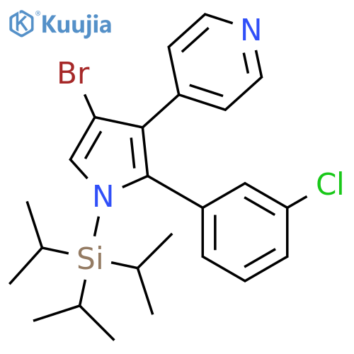 Pyridine,4-[4-bromo-2-(3-chlorophenyl)-1-[tris(1-methylethyl)silyl]-1H-pyrrol-3-yl]- structure