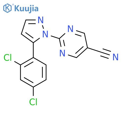 2-[5-(2,4-Dichlorophenyl)pyrazol-1-yl]pyrimidine-5-carbonitrile structure