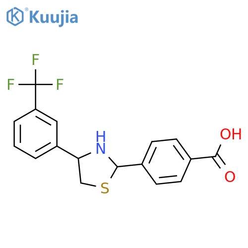 4-{4-3-(Trifluoromethyl)phenyl-1,3-thiazol-2-yl}benzenecarboxylic acid structure