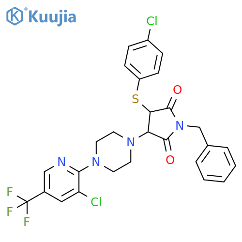 1-BENZYL-3-[(4-CHLOROPHENYL)SULFANYL]-4-(4-[3-CHLORO-5-(TRIFLUOROMETHYL)-2-PYRIDINYL]PIPERAZINO)DIHYDRO-1H-PYRROLE-2,5-DIONE structure