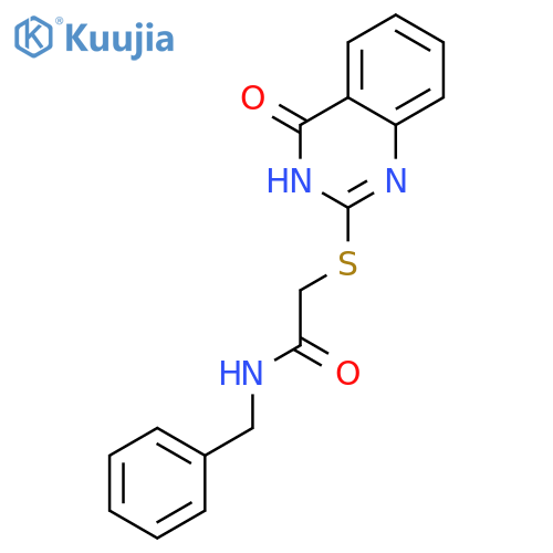 N-benzyl-2-[(4-oxo-3,4-dihydroquinazolin-2-yl)sulfanyl]acetamide structure