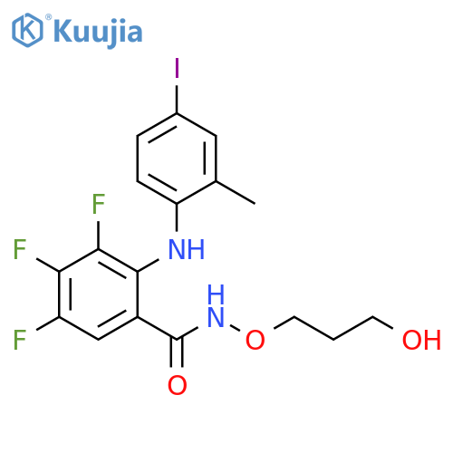 Benzamide,3,4,5-trifluoro-N-(3-hydroxypropoxy)-2-[(4-iodo-2-methylphenyl)amino]- structure