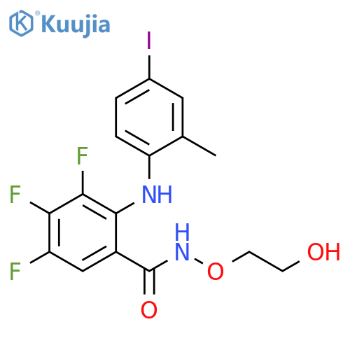 Benzamide,3,4,5-trifluoro-N-(2-hydroxyethoxy)-2-[(4-iodo-2-methylphenyl)amino]- structure