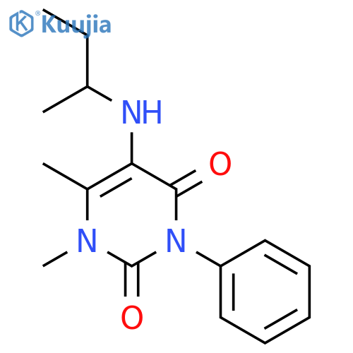 2,4(1H,3H)-Pyrimidinedione,1,6-dimethyl-5-[(1-methylpropyl)amino]-3-phenyl- structure