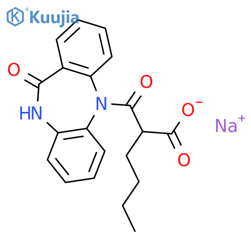 sodium 2-[(11-oxo-10,11-dihydro-5H-dibenzo[b,e][1,4]diazepin-5-yl)carbonyl]hexanoate structure