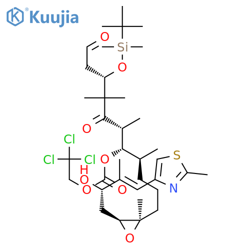 (4S,5S,6R,9S)-9-((tert-butyldimethylsilyl)oxy)-1-((2R,3S)-3-((S,E)-2-hydroxy-3-methyl-4-(2-methylthiazol-4-yl)but-3-en-1-yl)-2-methyloxiran-2-yl)-4,6,8,8-tetramethyl-7,11-dioxoundecan-5-yl (2,2,2-trichloroethyl) carbonate structure